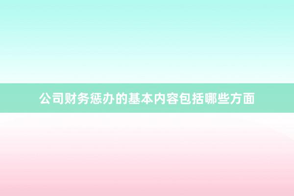 公司财务惩办的基本内容包括哪些方面